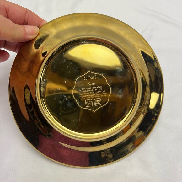 Ciroa Luxe Fine Porcelain Metallic Lattice Pattern Salad Plate Replacement - Picture 3 of 6